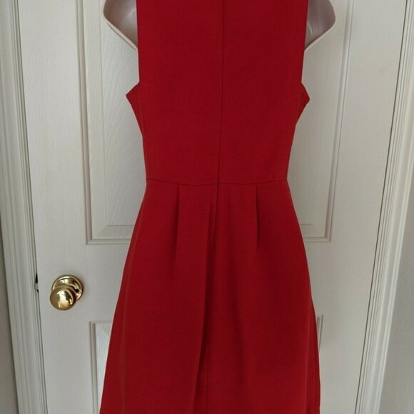 MADEWELL Fit & Flare Red Sleeveless Dress w/ Pocke - Picture 3 of 7